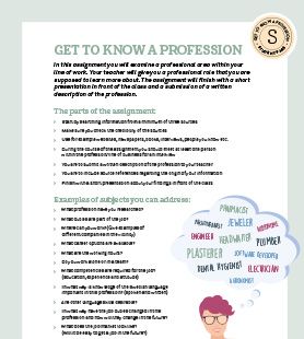 Get to know a profession - student page
