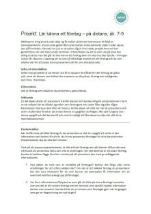 Projekt: Lär känna ett företag - på distans, åk. 7-9