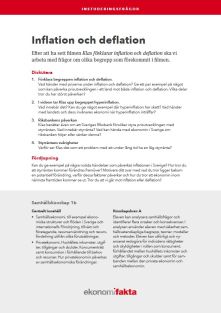 Instuderingsuppgifter till Klas förklarar inflation och deflation