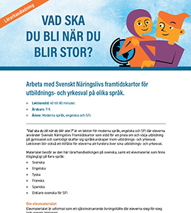 Vad ska du bli när du blir stor? – lärarhandledning PDF