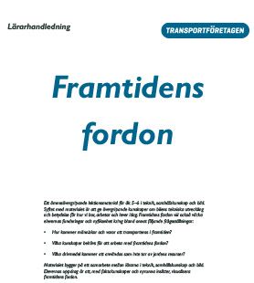 Framtidens fordon – lärarhandledning PDF