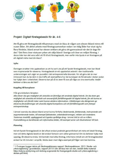 Projekt: Digitalt företagsbesök för åk. 4-6